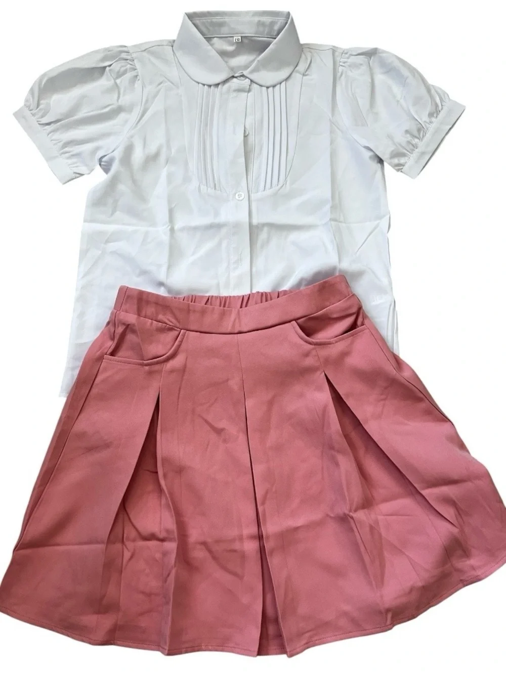 Girls' Pink Pleated Skater Skirt